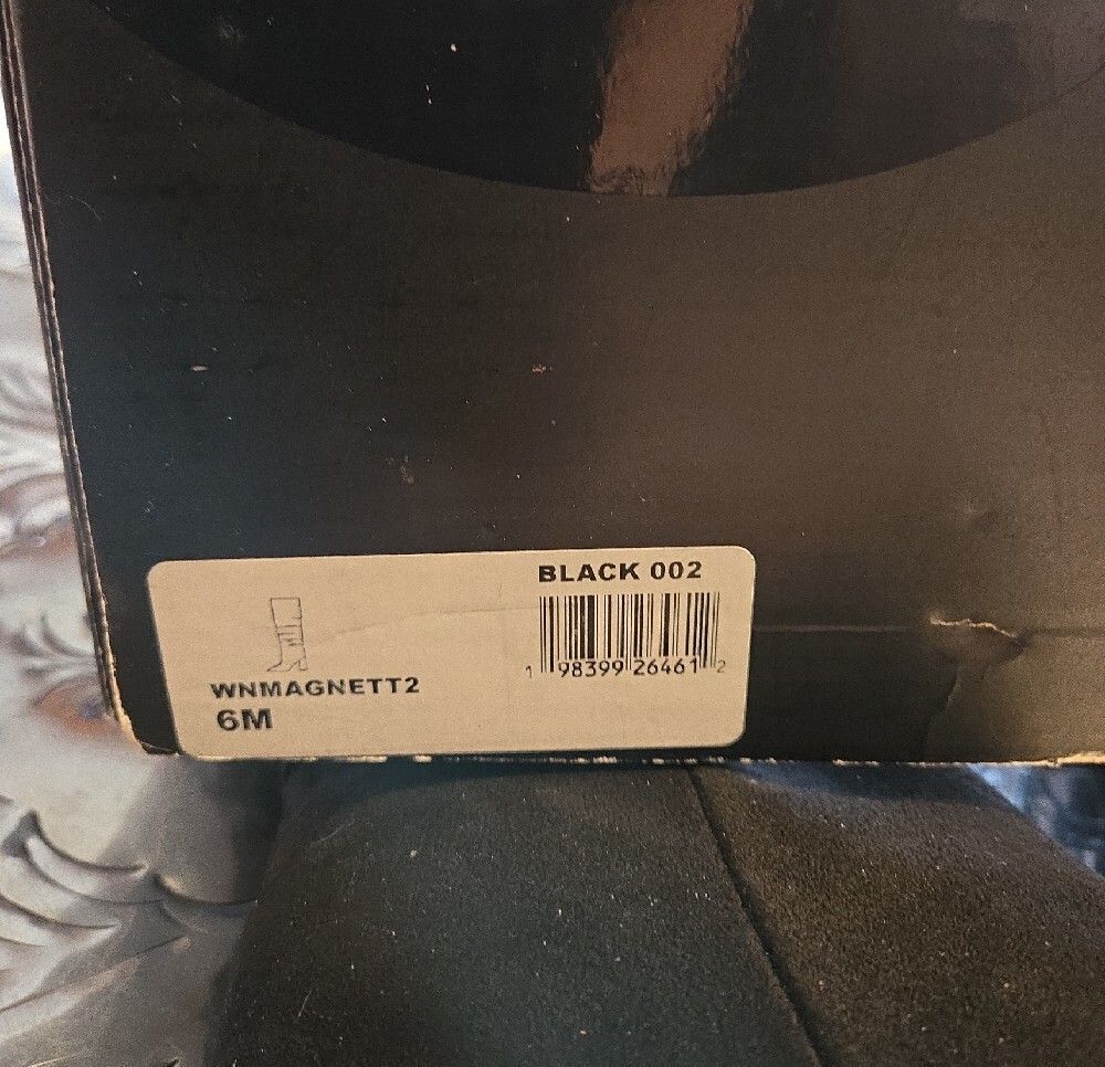 Nine West Black Suede-Look Slouch Block Heel Mid-Calf Boots - Picture 6 of 9